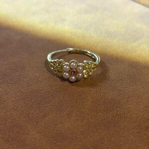 Elegant Golden Pearl Ring